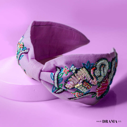 Not a Black Swan Knotted Headband - Lilac