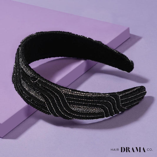 Anel plano com detalhes - Preto