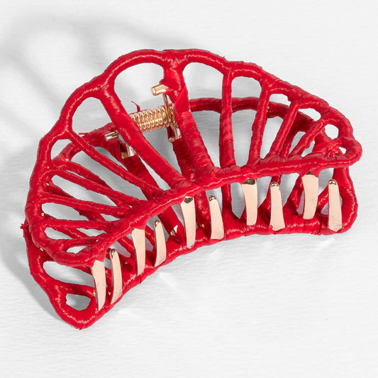 Olivia Arc Claw Clip - Red