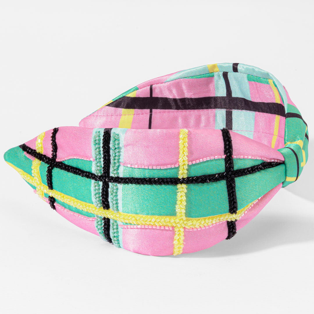 Retro Plaid Knotted Headband