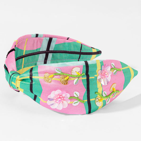 Flora Plaid Knotted Headband