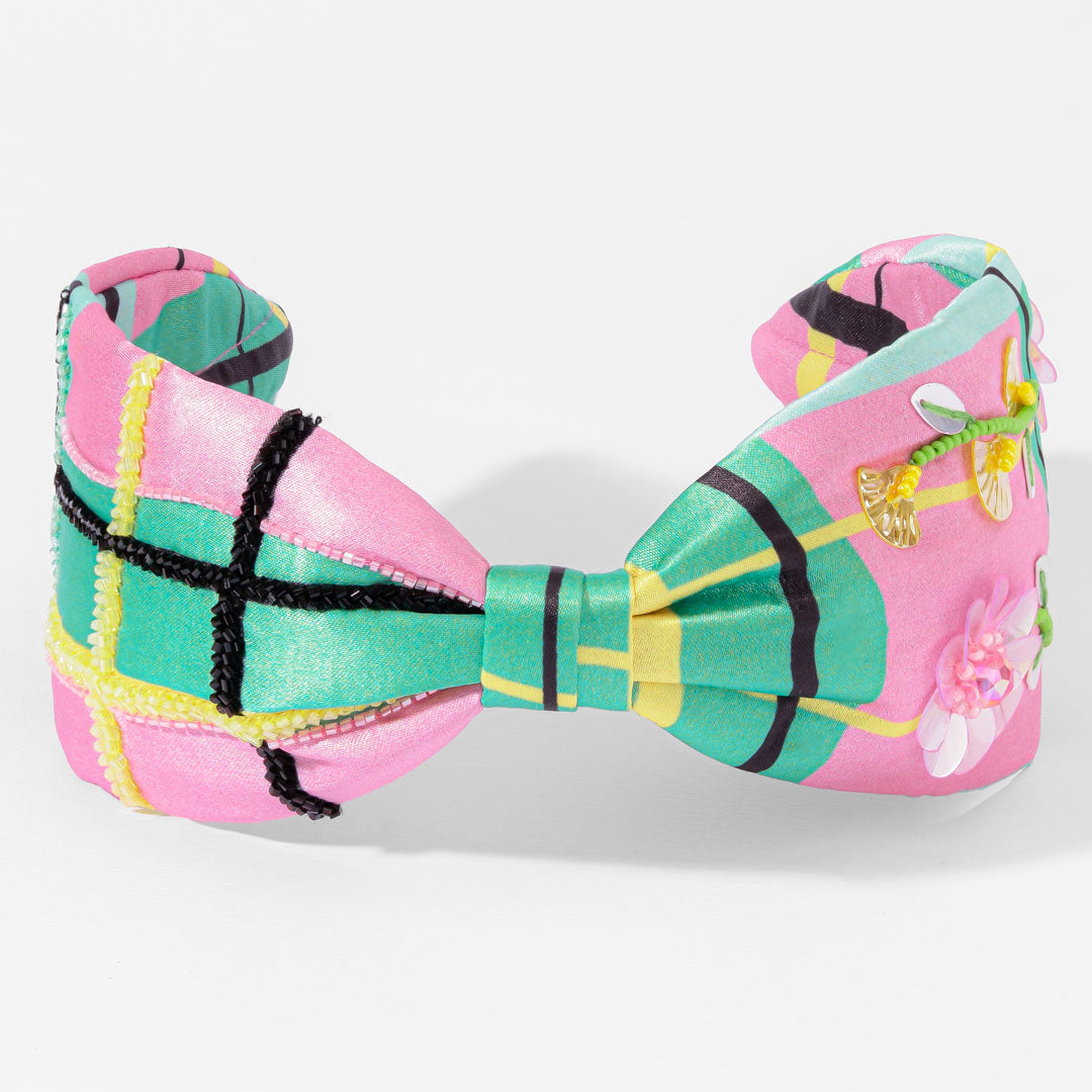 Flora Plaid Knotted Headband