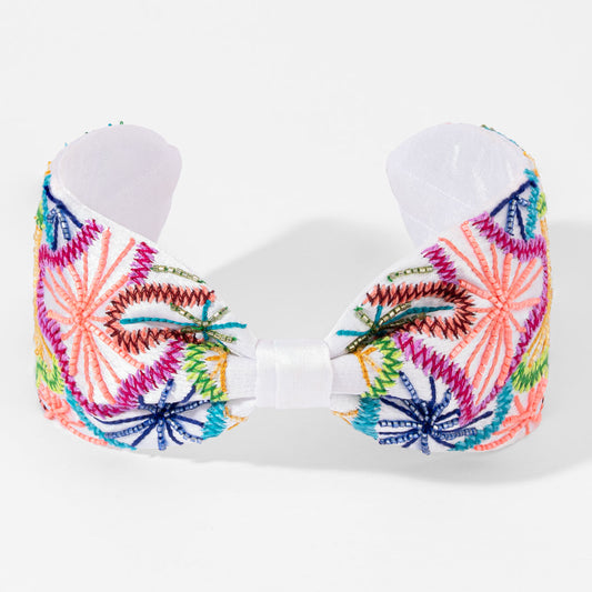 Fita de cabelo com nó multicolor