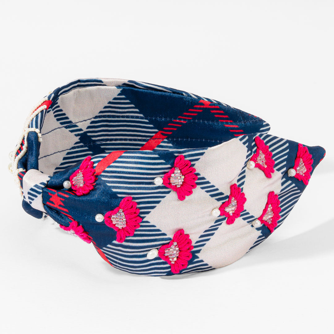 Check Print Knotted Headband