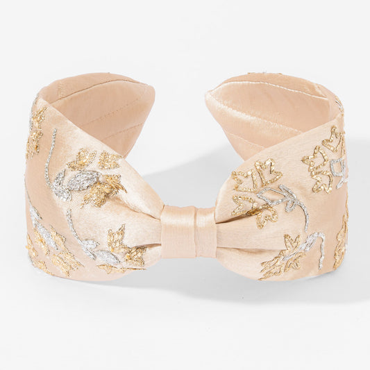 Blush Embroidered Knotted Headband