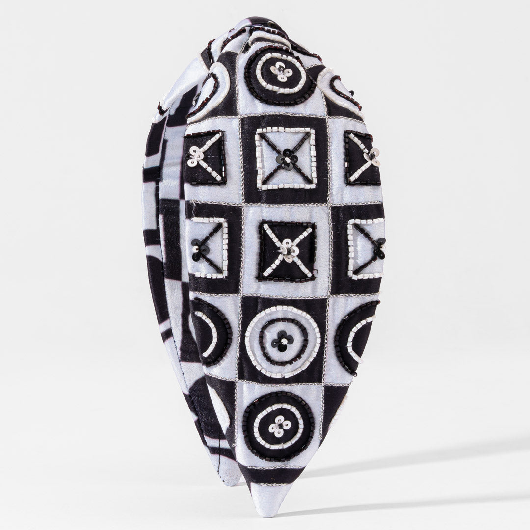 Mod Muse Knotted Headband - Black & White