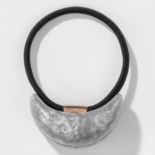 Glossy Marble Pony Cuff - Grey