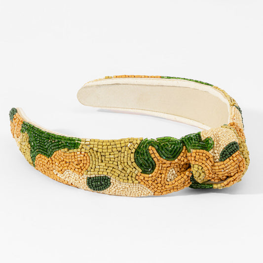 Faixa de cabeça bordada com missangas do Brasil