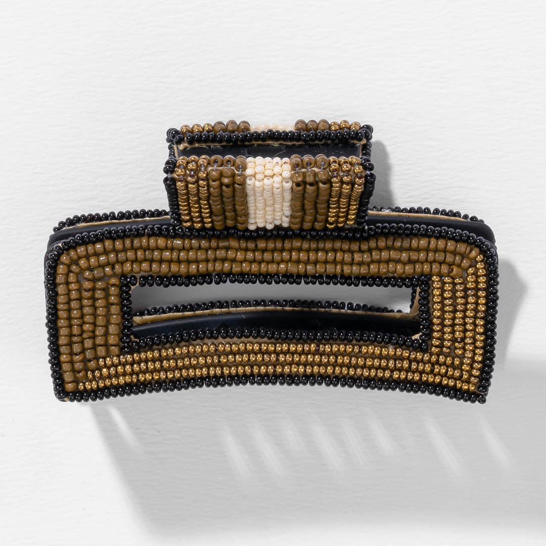 Beaded Claw Clip - Black