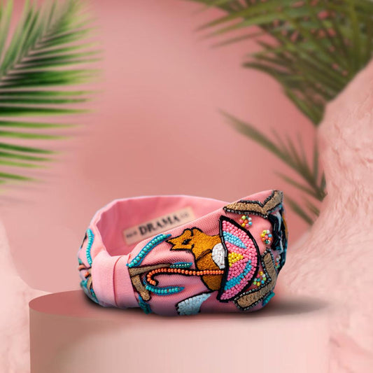 Fita de cabelo com nó Nutty Love - Rosa claro