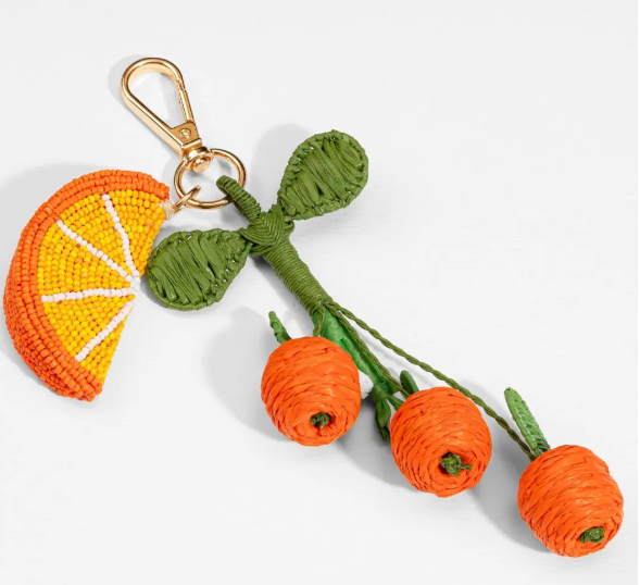 Orange Slice & Carrot Garden Charm Keychain
