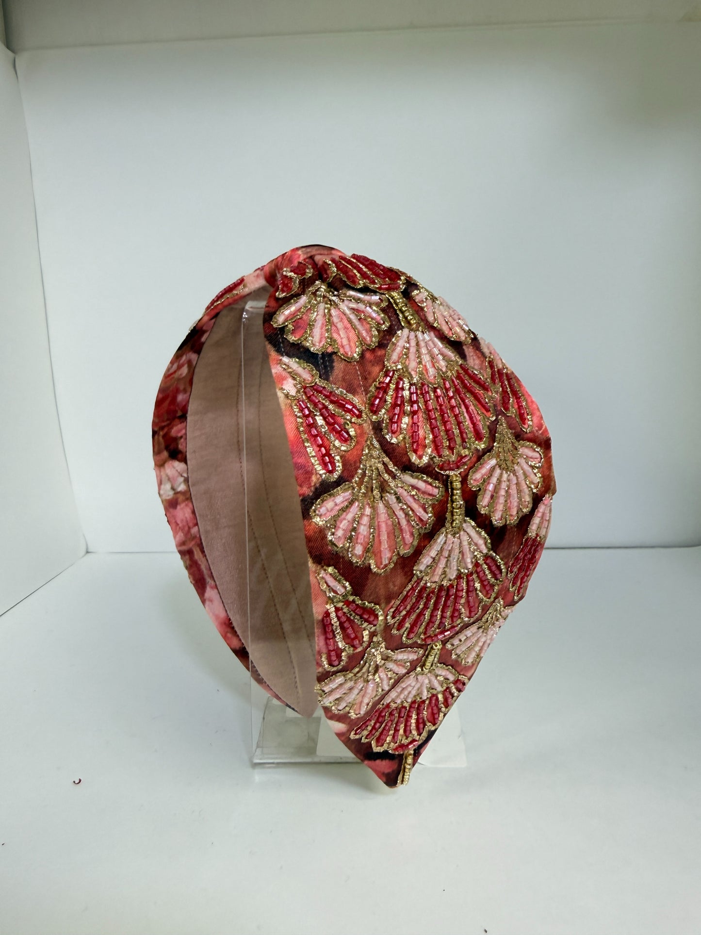 Crimson Fan Knotted Headband