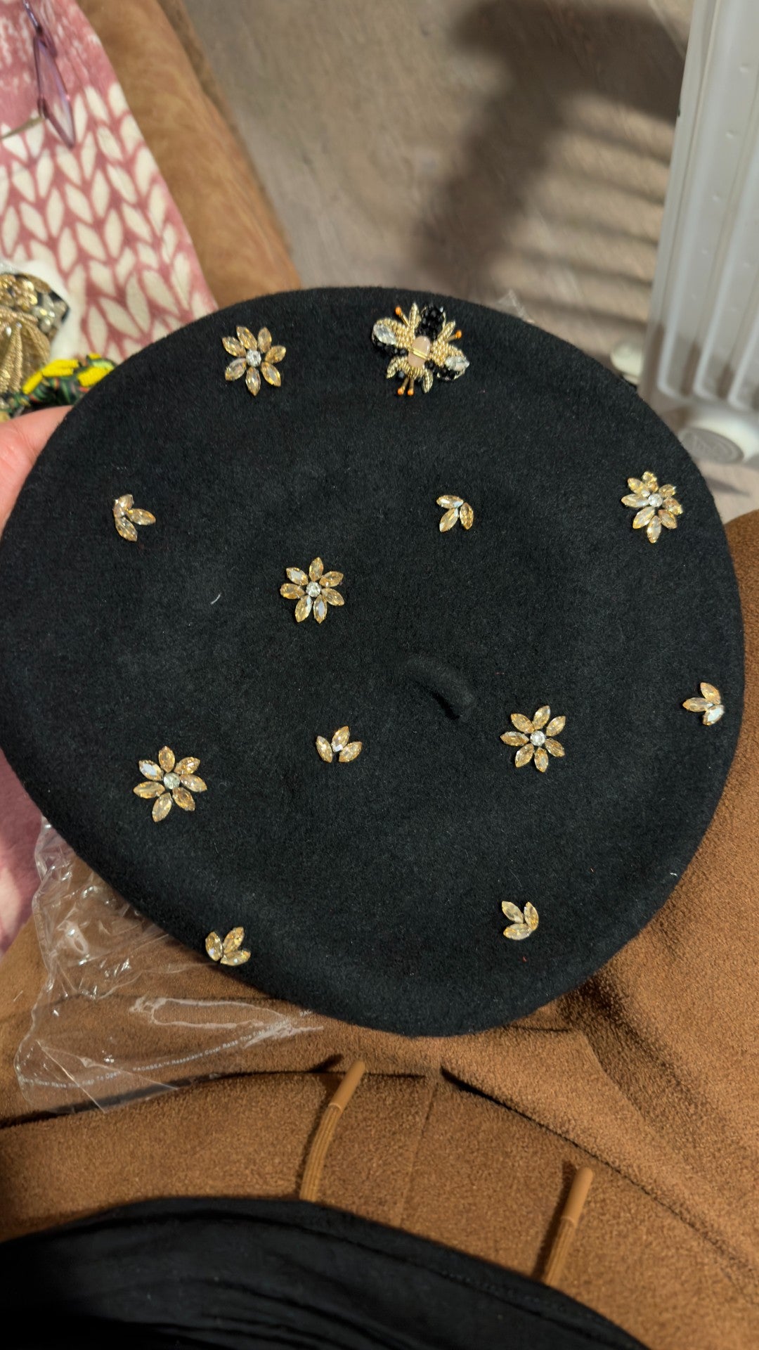 Bee in Bloom Embellished Beret