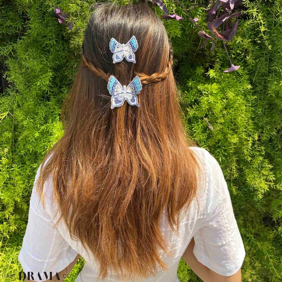 Butterfly Hair Pins Set of 2 - Blue