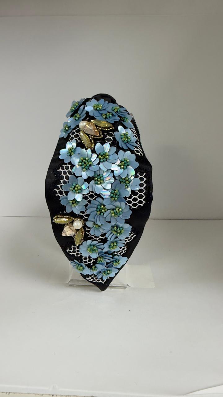 Aster Flora Sequin Knotted Headband