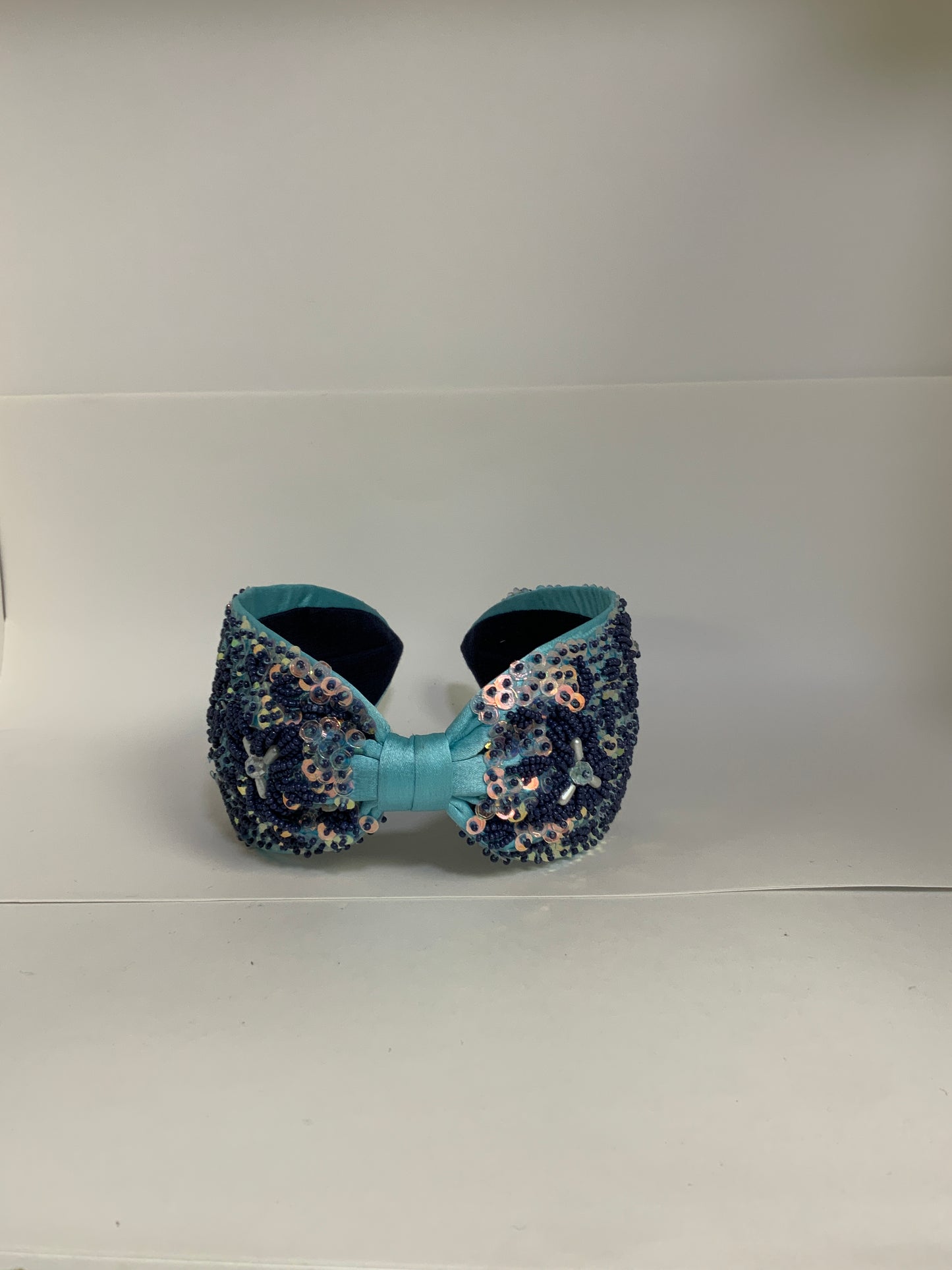 Teal Embellished Knotted Headband