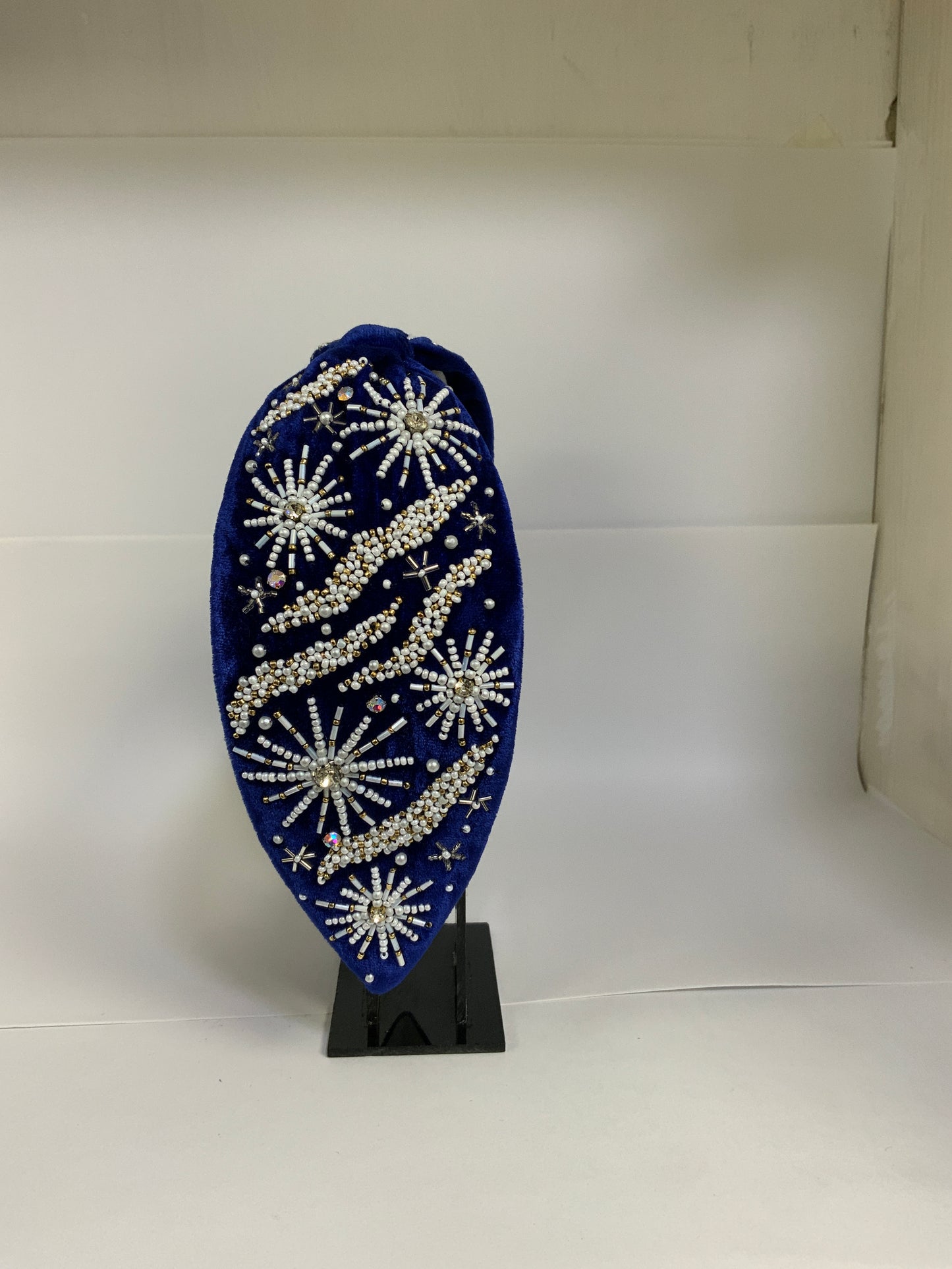 Celestial Spark Knot Headband – Sapphire