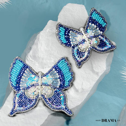 Butterfly Hair Pins Set of 2 - Blue