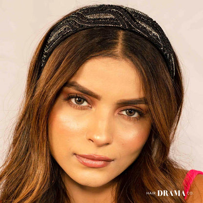 Anel plano com detalhes - Preto