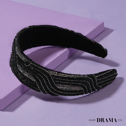 Anel plano com detalhes - Preto