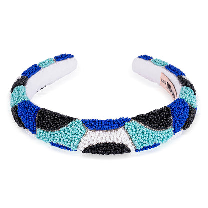 Bandolete de cabelo com detalhe de olho grego - Azul