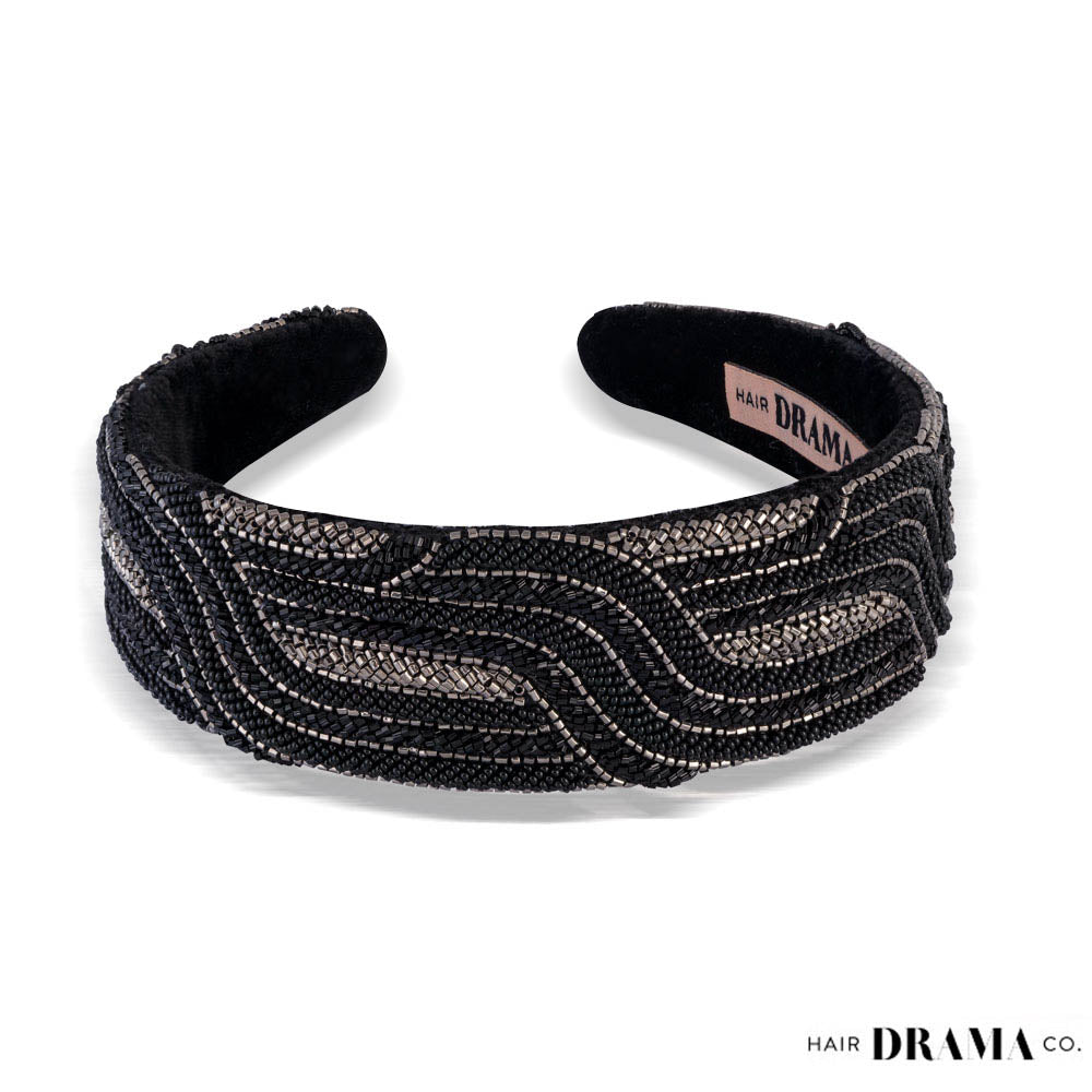 Anel plano com detalhes - Preto