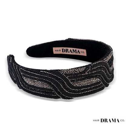 Anel plano com detalhes - Preto