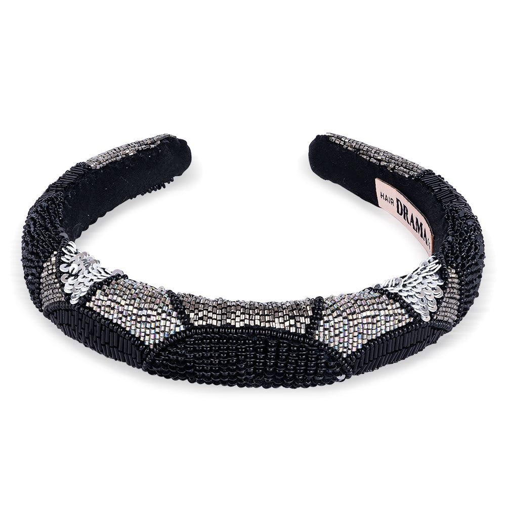 Embellished Puff Hair Band - Black