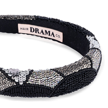 Embellished Puff Hair Band - Black