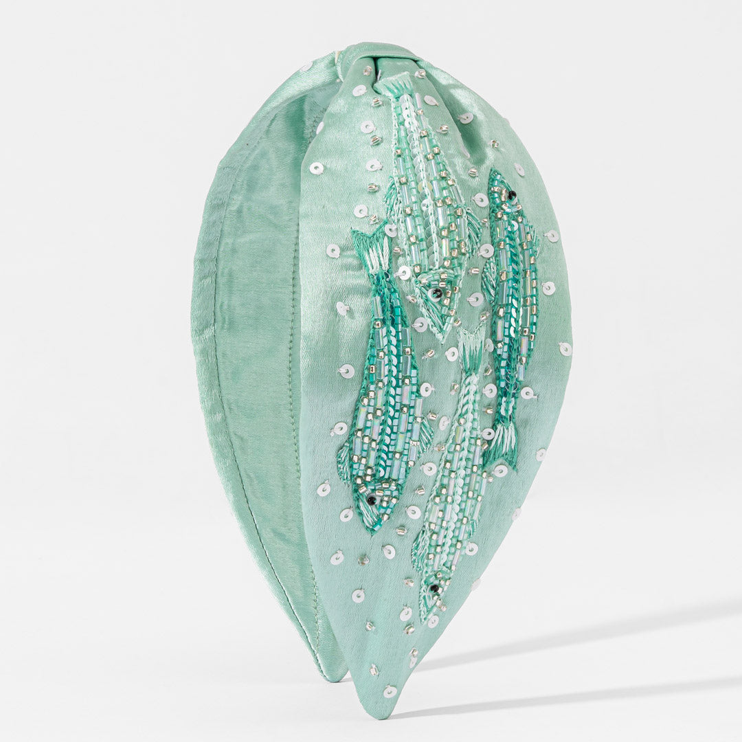 Fish Embroidered Knotted Headband