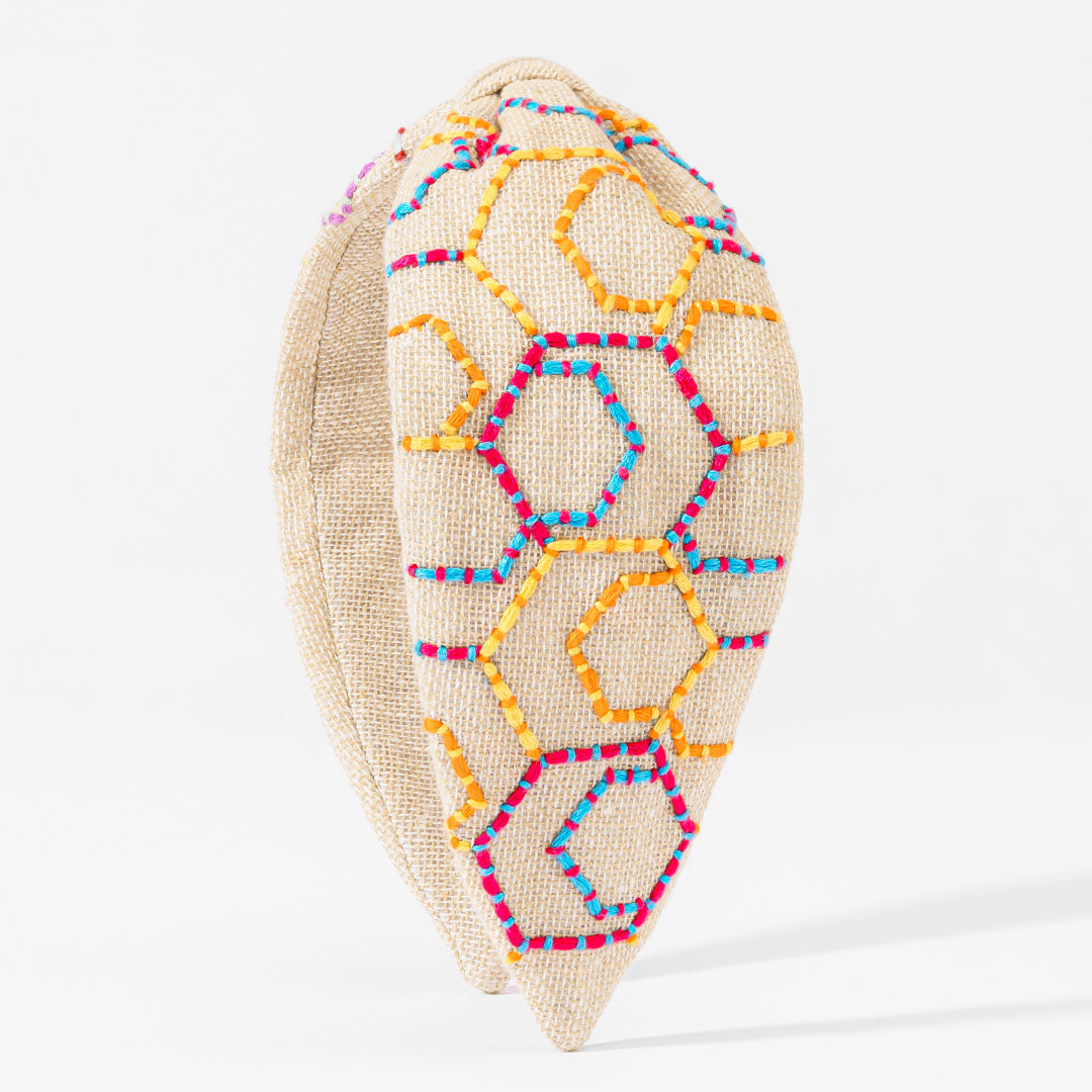 Hexagon Jute Knotted Headband - Multicolour