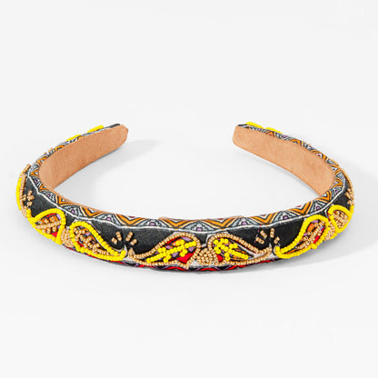 Tiara de contas com estampado paisley