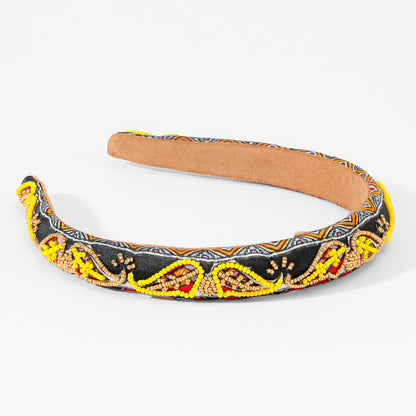 Tiara de contas com estampado paisley