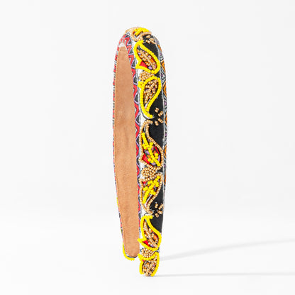 Tiara de contas com estampado paisley