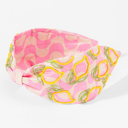 Lemon Pop Printed Knotted Headband