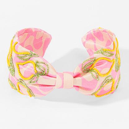 Lemon Pop Printed Knotted Headband