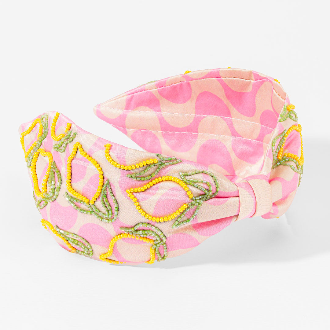 Lemon Pop Printed Knotted Headband