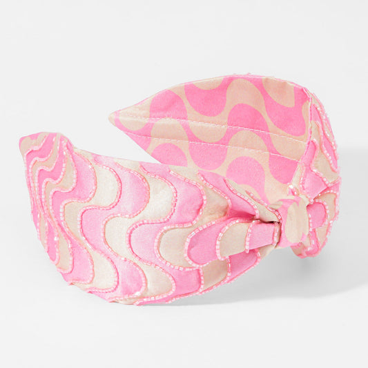 Pop Printed Knotted Headband - Pink