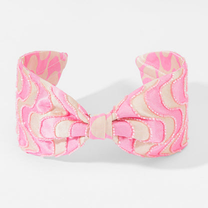 Pop Printed Knotted Headband - Pink