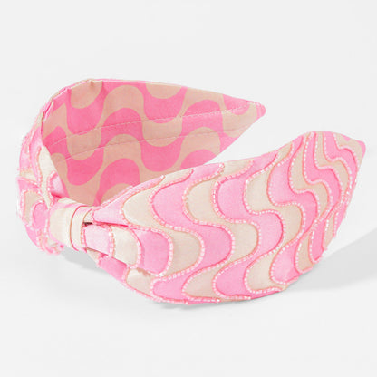 Pop Printed Knotted Headband - Pink