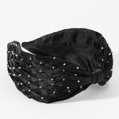 Pearl Knotted Headband - Black