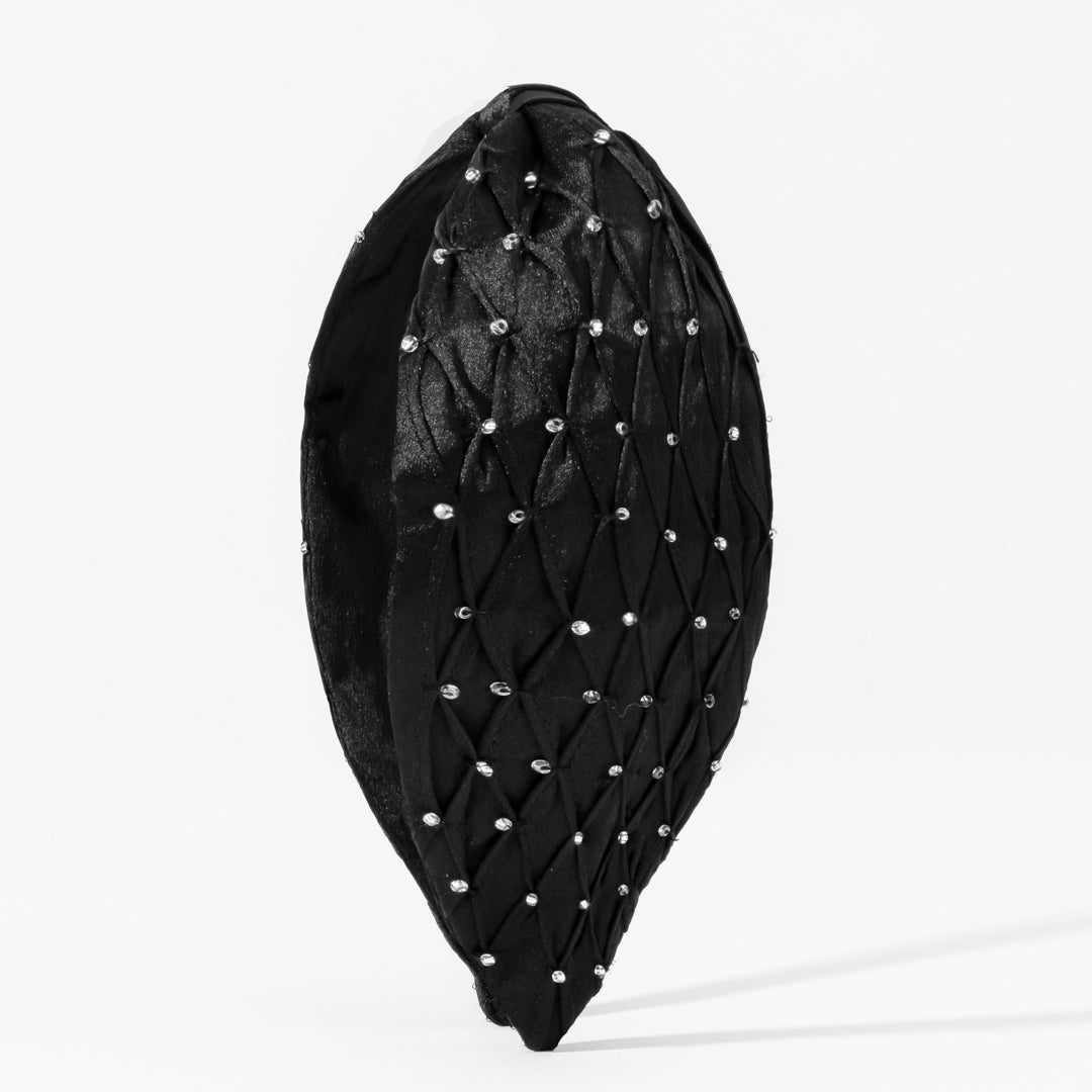 Pearl Knotted Headband - Black