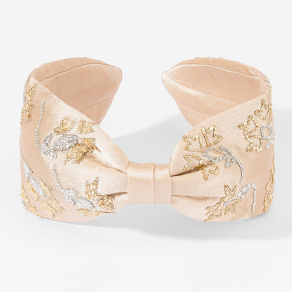 Blush Embroidered Knotted Headband