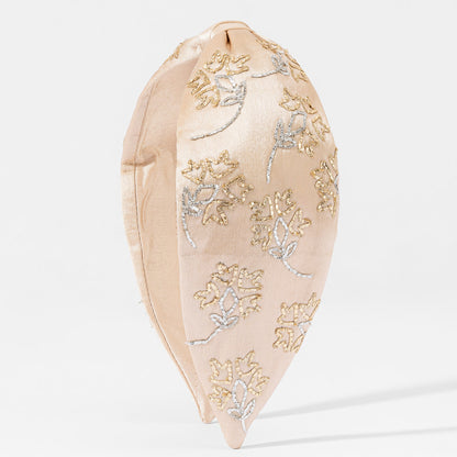 Blush Embroidered Knotted Headband