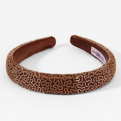 Embroidered Velvet Puff Hairband