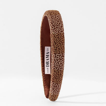 Embroidered Velvet Puff Hairband