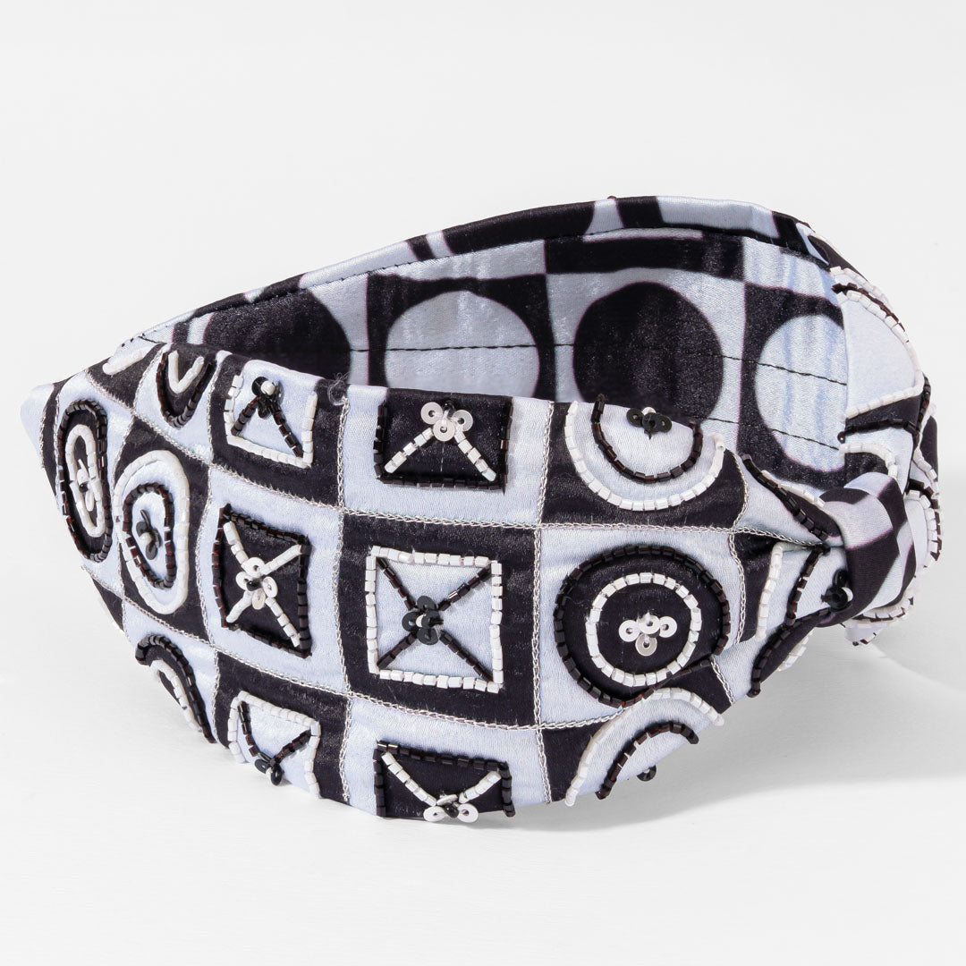 Mod Muse Knotted Headband - Black & White