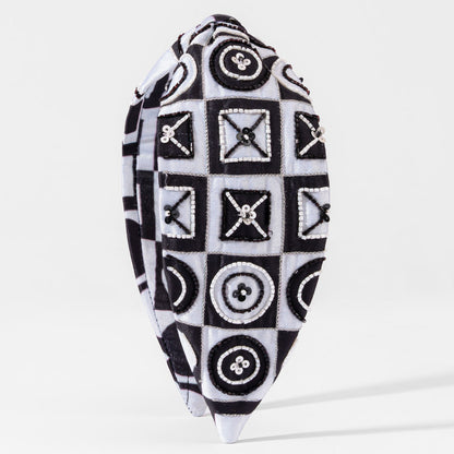 Mod Muse Knotted Headband - Black & White