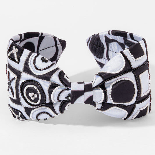 Monochrome Geometry Knotted Hairband
