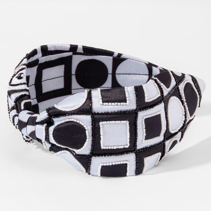 Monochrome Geometry Knotted Hairband